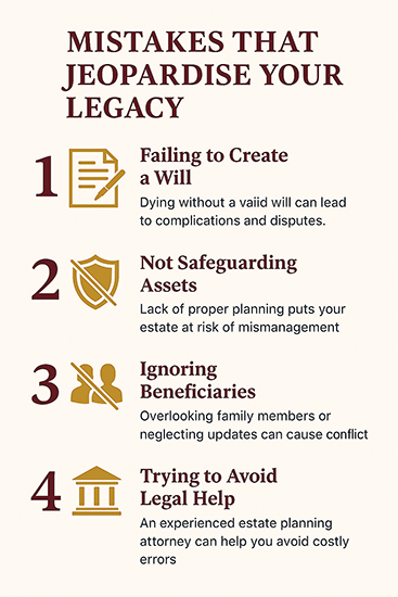 Common Estate Planning Mistakes – Hugh Raichlin Attorneys estate planning mistakes infographic